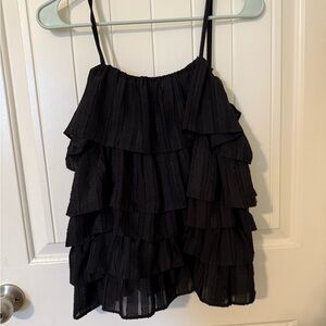 Entro Black Ruffle Blouse